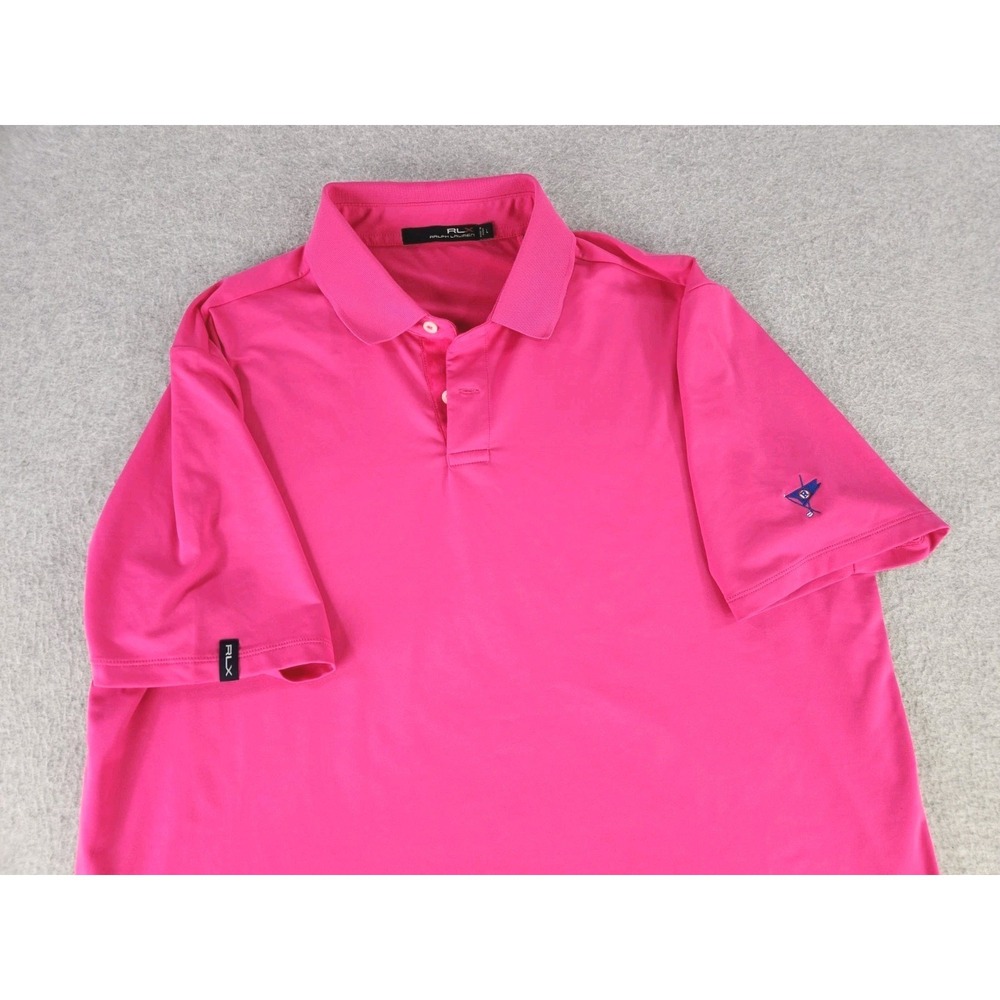 Polo Ralph Lauren RLX Mens Golf Shirt Hot Pink Wicking Stretch SZ Generous Large